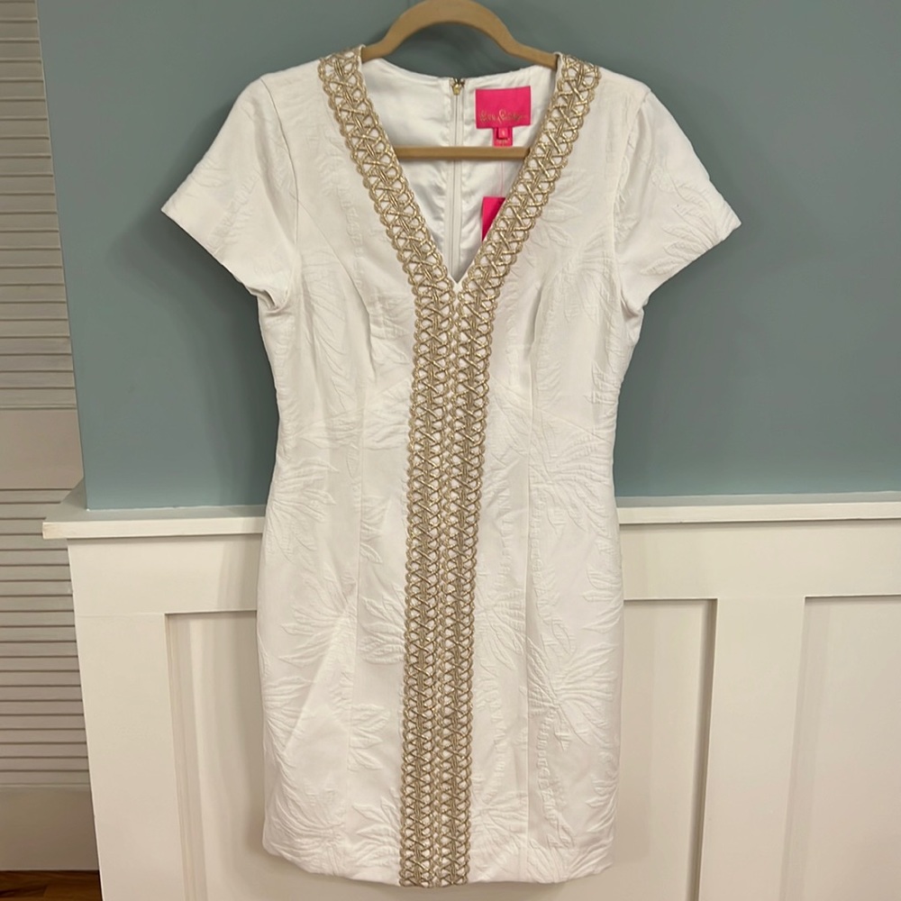 Brand new Lilly Pulitzer white and gold dress